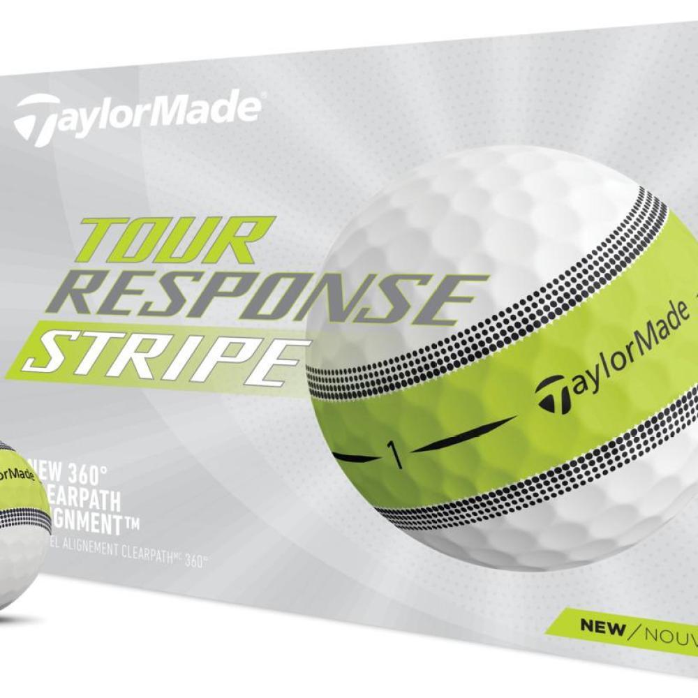 Boite de 12 Balles de Golf TaylorMade Tour Response Blanches Stripe