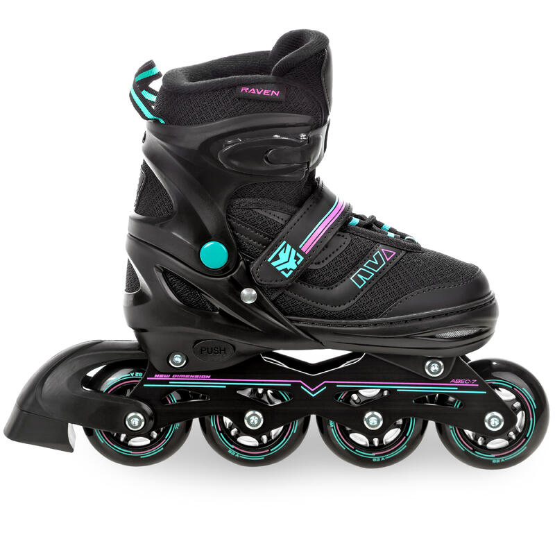 Patines Ajustables 2en1 Drill Negro/Menta/Rosa