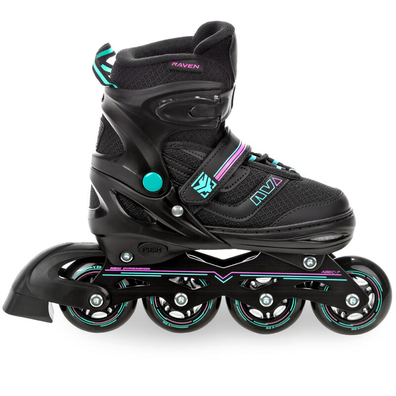 Verstellbare Roller Skates 2in1 Drill Schwarz/Mint/Pink
