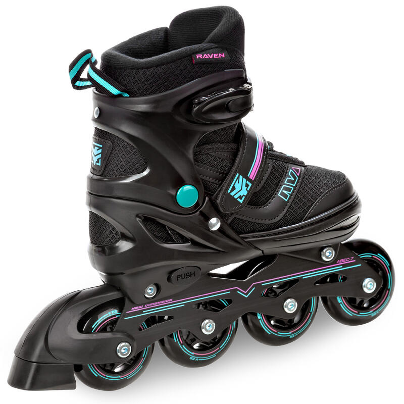 Patines Ajustables 2en1 Drill Negro/Menta/Rosa