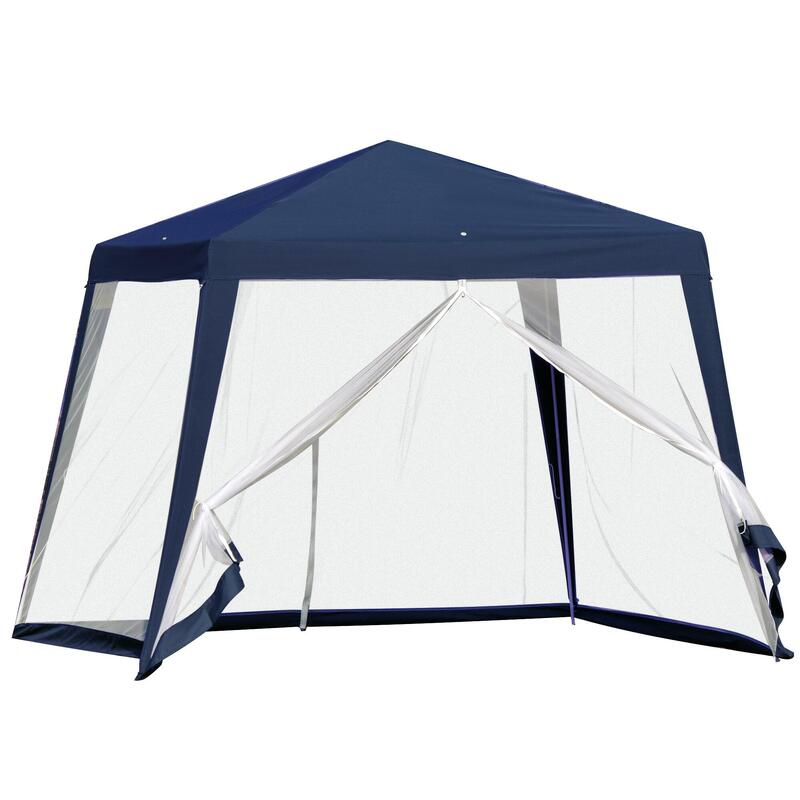 Carpa eventos deportivos Outsunny 3x3x2,45 m azul