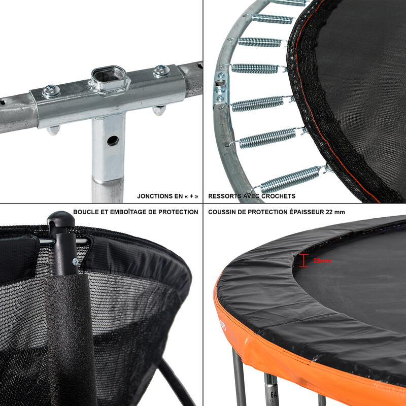 Somatische cel Begrip telex Trampoline 360cm Ladder + Anker + Afdekhoes Rond Freestyle Oranje | GREADEN  | Decathlon.nl