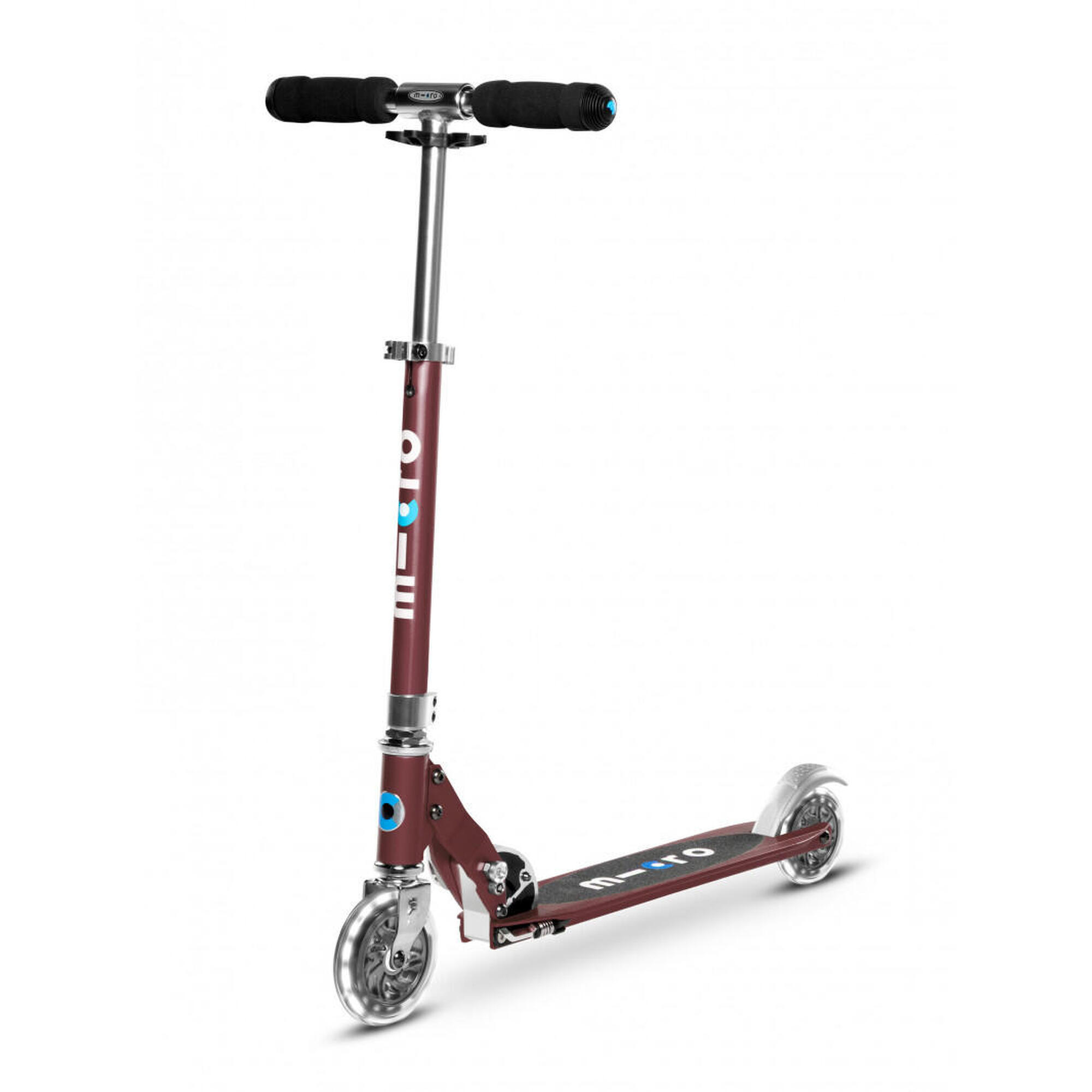 PATINETE JUVENIL MICRO SPRITE LEDROJO BURDEOS DE 2 RUEDAS PLEGABLE