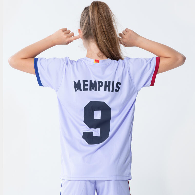 Fussballtrikot FC Barcelona Memphis Depay auswärts 21/22 Kinder