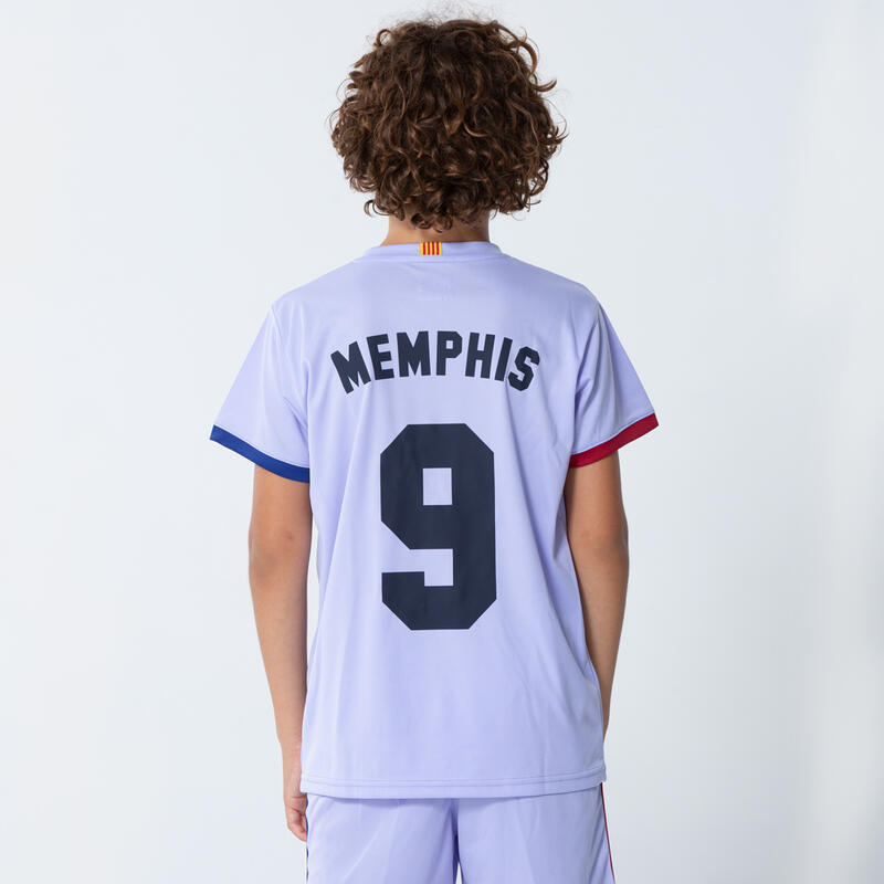 Fussballtrikot FC Barcelona Memphis Depay auswärts 21/22 Kinder