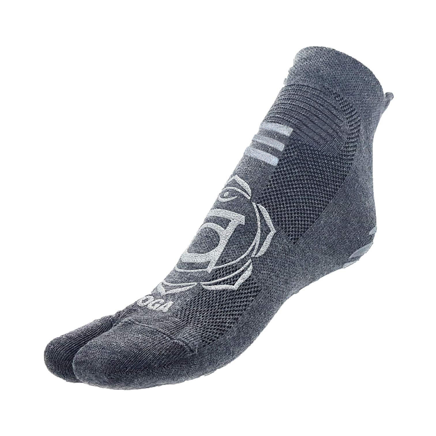 Yoga socks 1 finger adult non-slip organic cotton grey