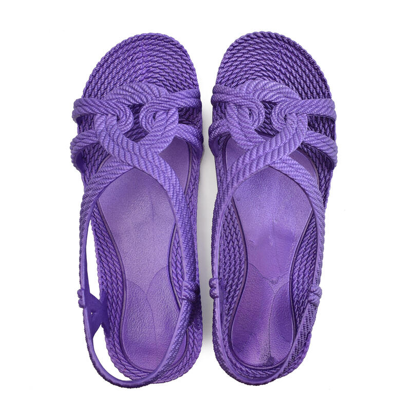 Unisex strandslippers in lila kleur met rubberen zolen