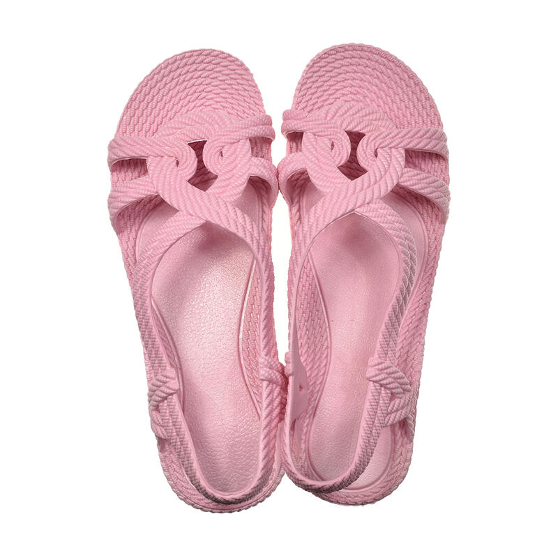 Unisex strandslippers in roze met rubberen zolen