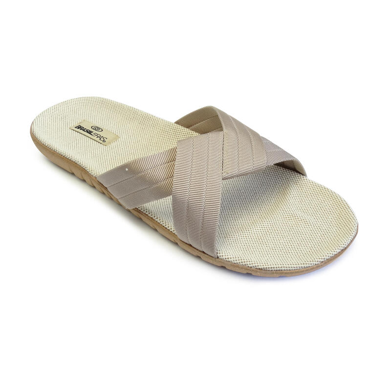 Sandales pour femmes Brasileras de couleur marron avec semelle en gomme