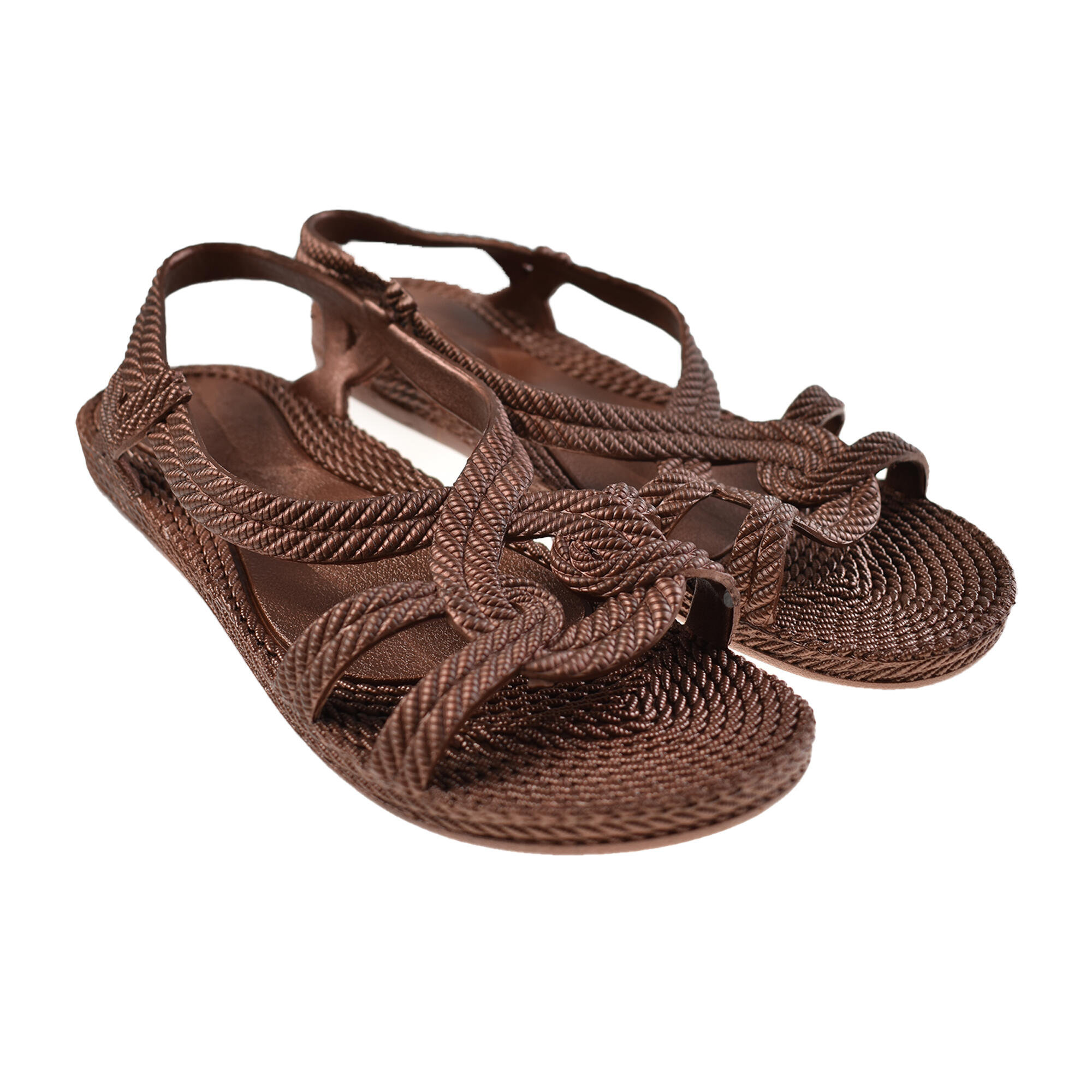 BRASILERAS Unisex strandslippers in bruin met rubberen zolen