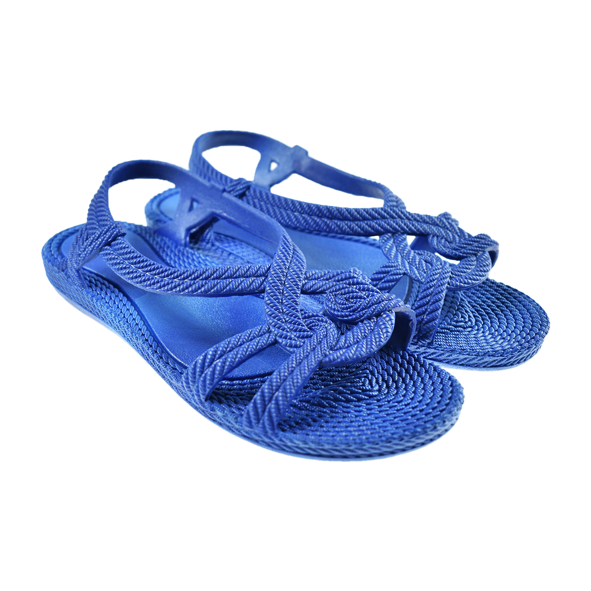 BRASILERAS Unisex strandslippers in blauw met rubberen zolen