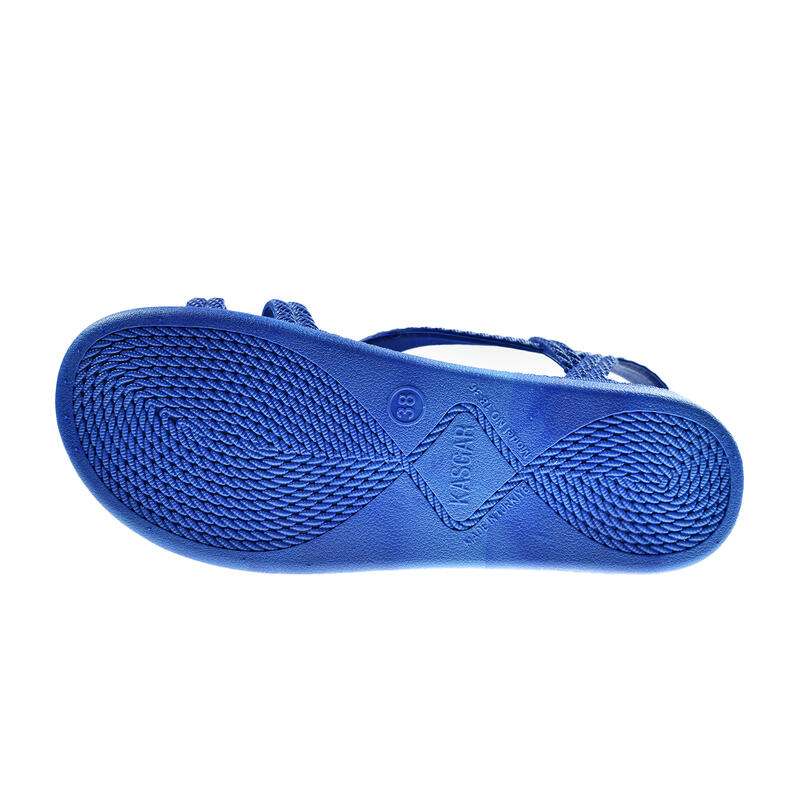 Unisex strandslippers in blauw met rubberen zolen