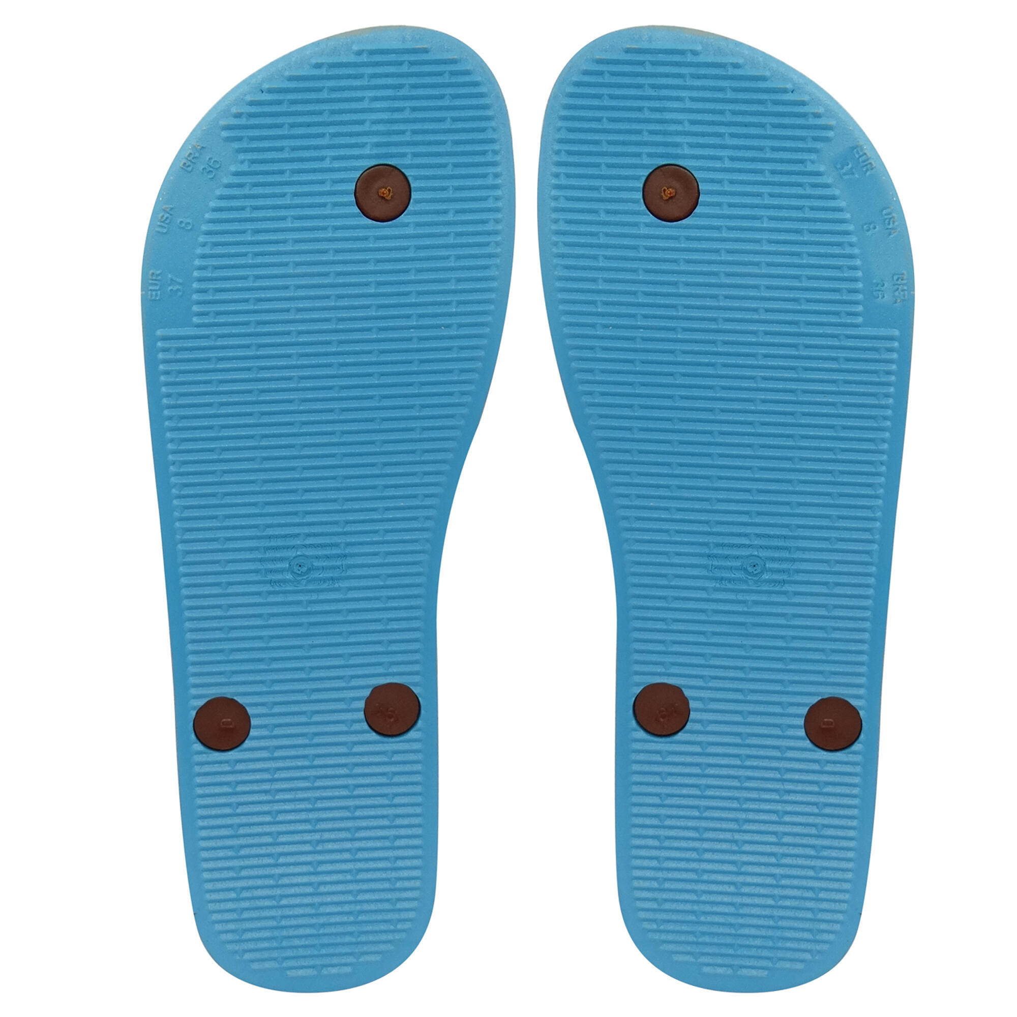 Infradito da spiaggia unisex Brasileras di colore azzurro e marrone 4/4