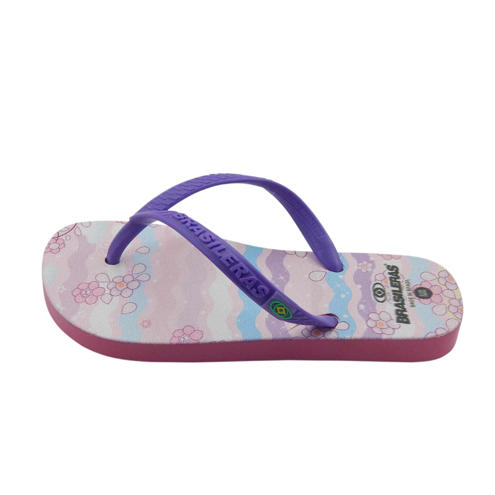 Kinder-Strand-Flip-Flops BRASILERAS türkis Farbe Gummisohle 4/5