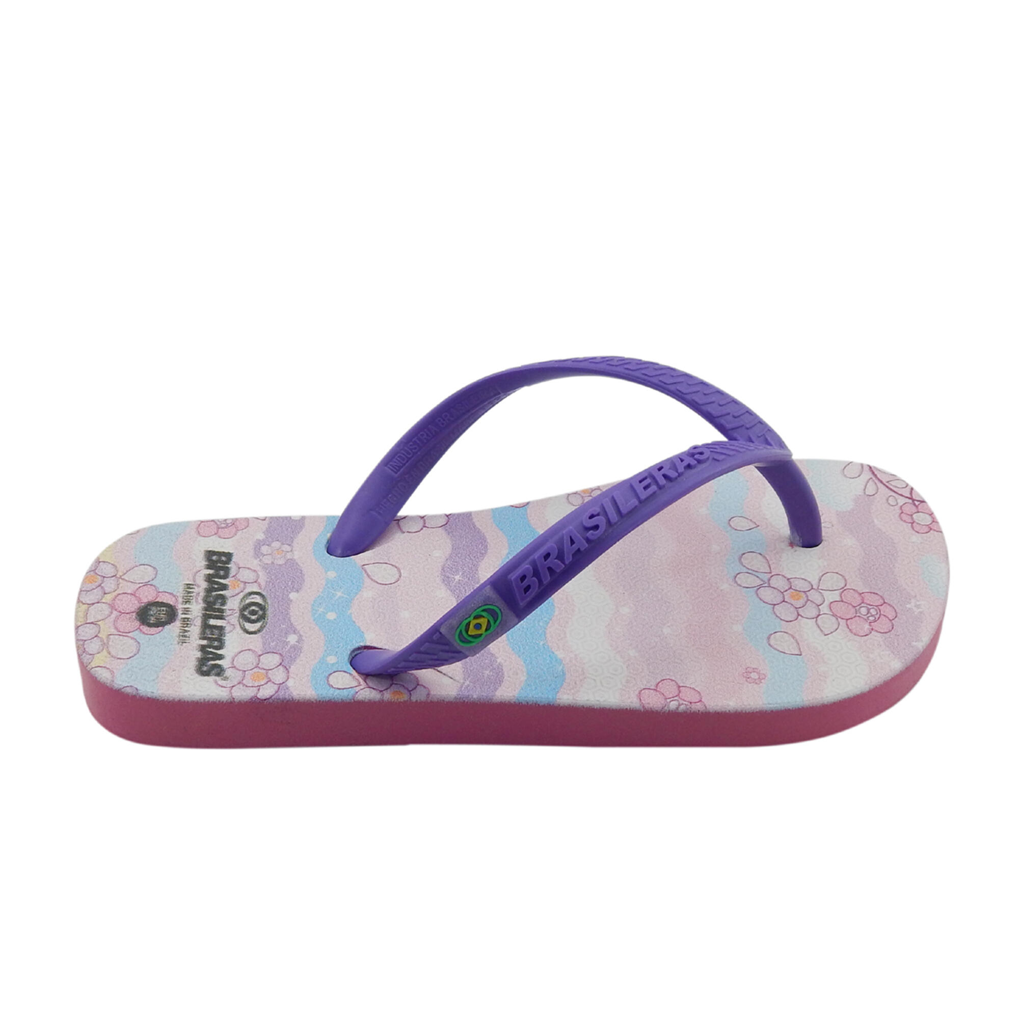 Kinder-Strand-Flip-Flops BRASILERAS türkis Farbe Gummisohle 3/5