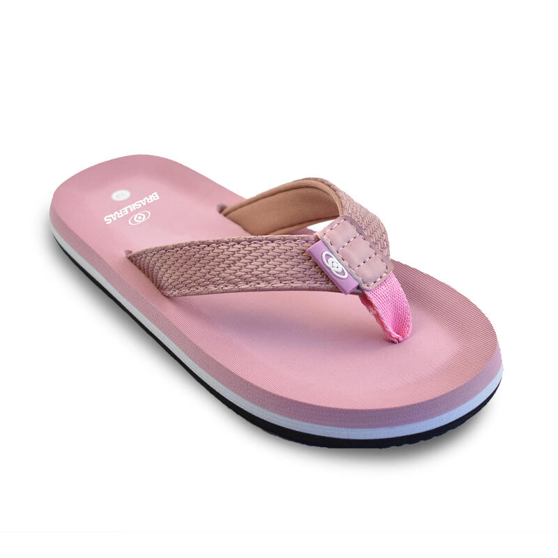Tongs unisex Brasileras de couleur rose avec semelle en gomme