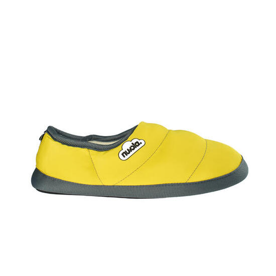 Chaussons unisex Nuvola de couleur jaune avec semelle en gomme