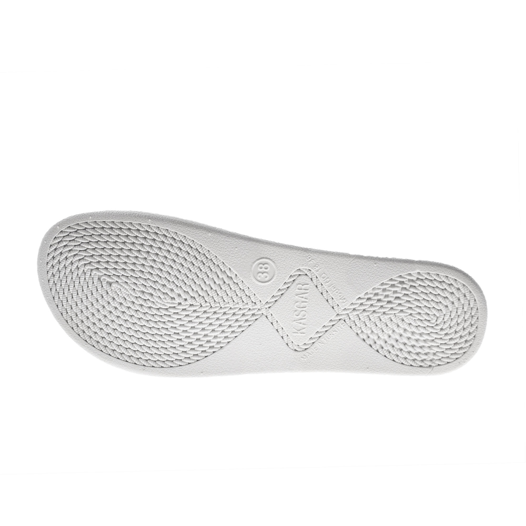 Unisex strandslippers in wit met rubberen zolen 5/8