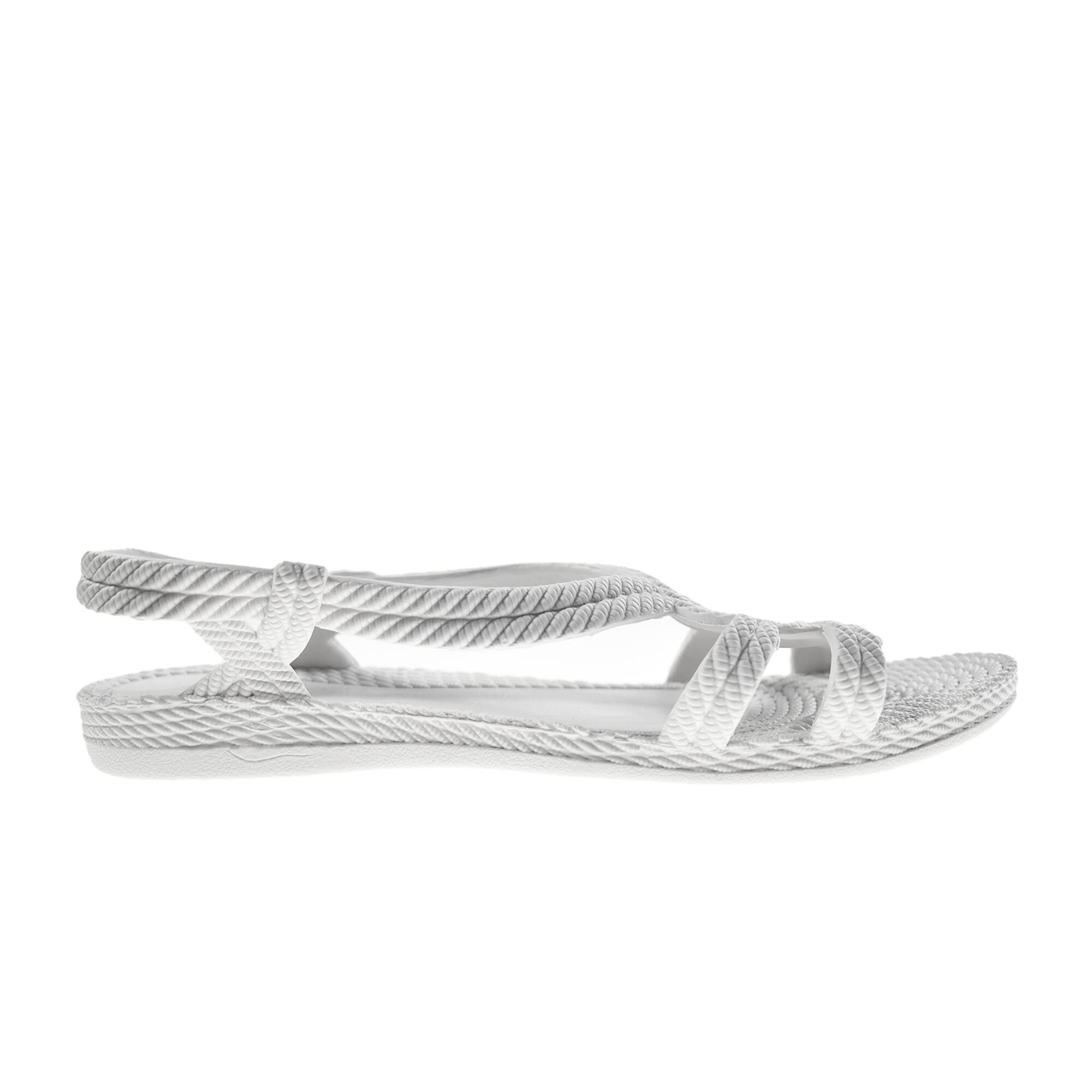 Unisex strandslippers in wit met rubberen zolen 3/8