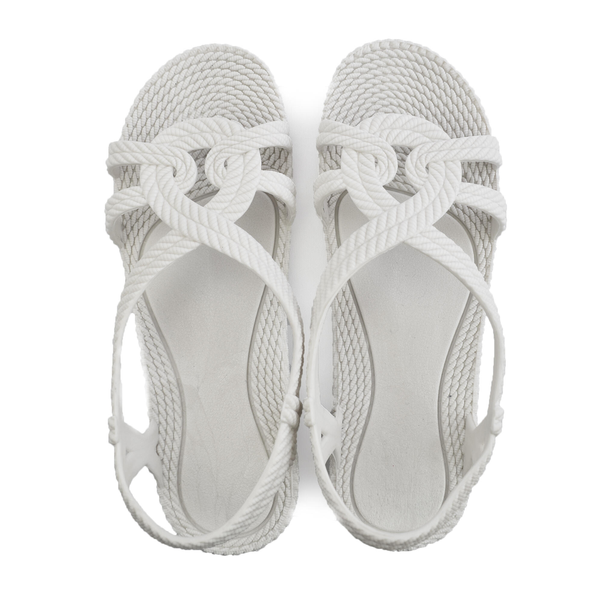 Unisex strandslippers in wit met rubberen zolen 2/8