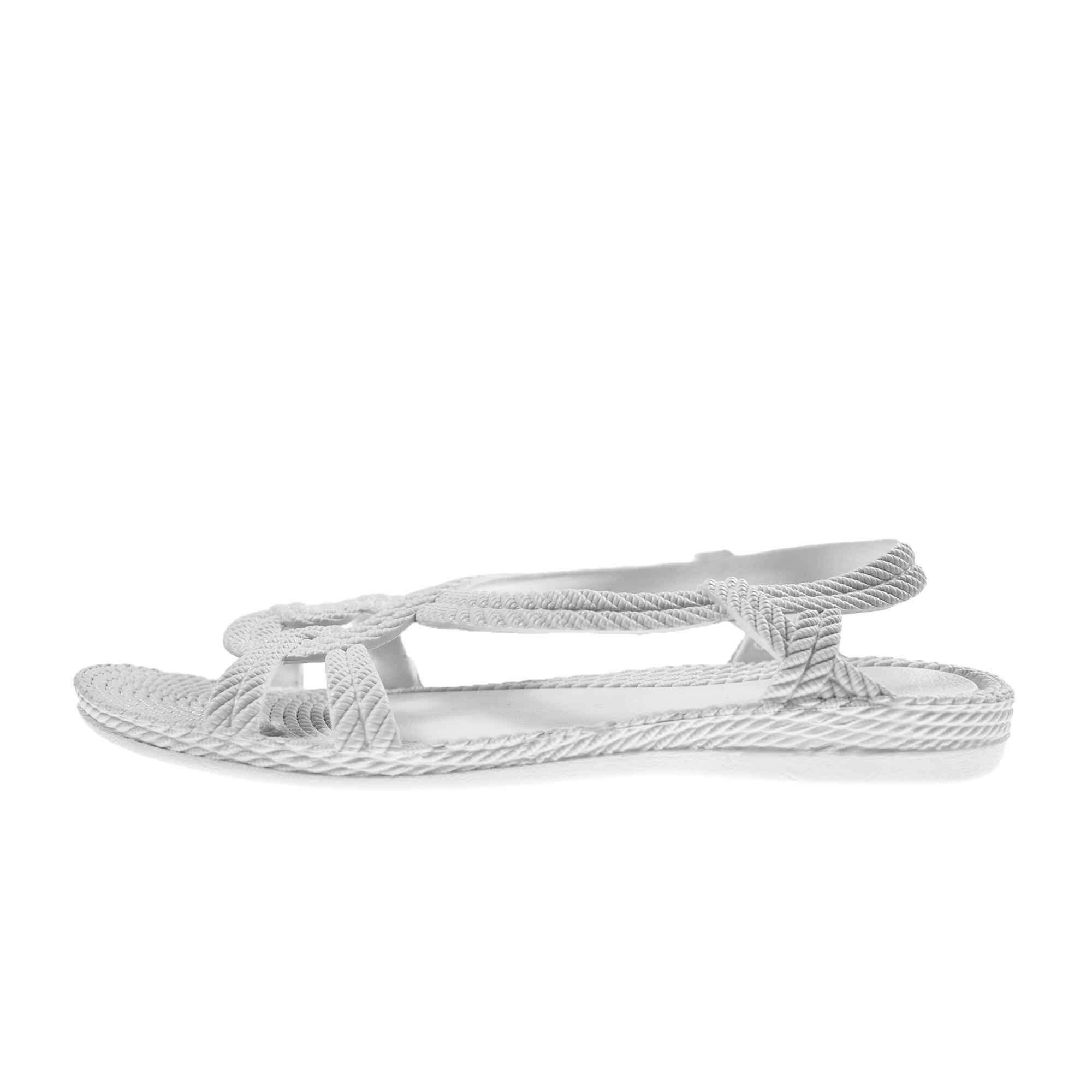 Unisex strandslippers in wit met rubberen zolen 4/8