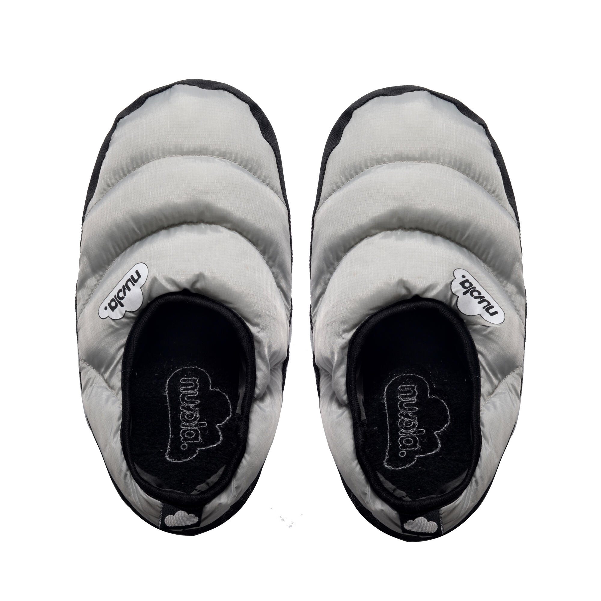 Pantuflas Nuvola Gris Acolchadas Con Suela Textil 3/4