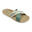 Sandales pour femmes Brasileras de couleur vert avec semelle en gomme