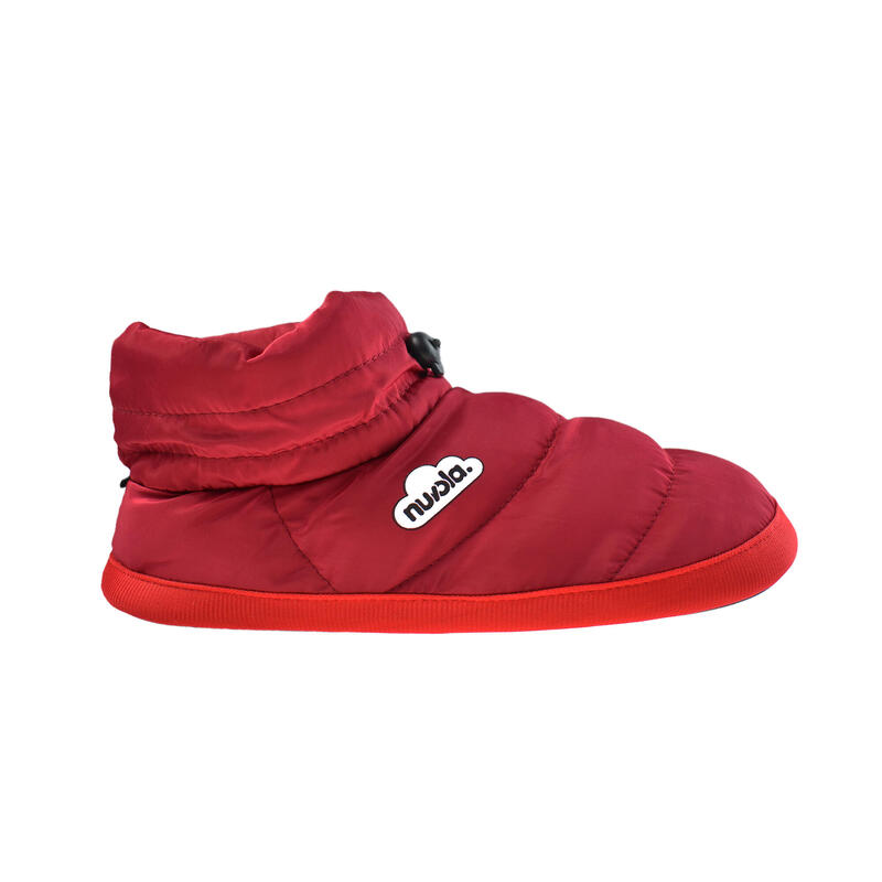 Chaussons unisex Nuvola de couleur rouge avec semelle en gomme