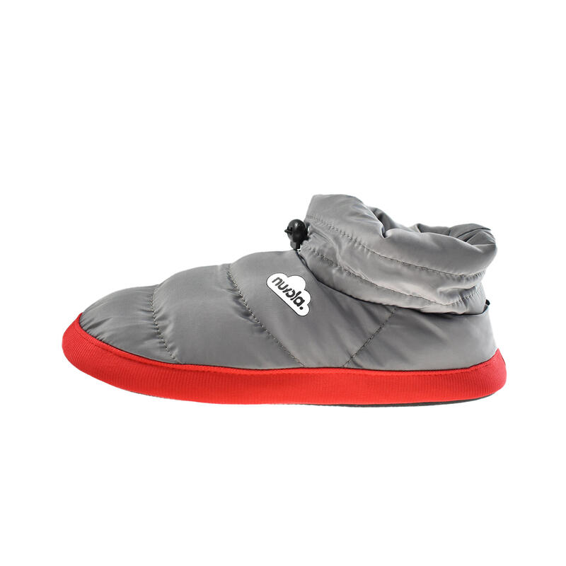 Chaussons unisex Nuvola de couleur gris foncé avec semelle en caoutchouc