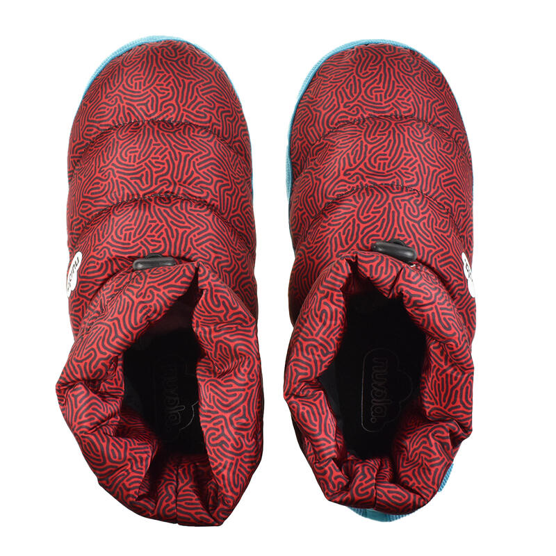 Chaussons unisex Nuvola de couleur rouge avec semelle en gomme