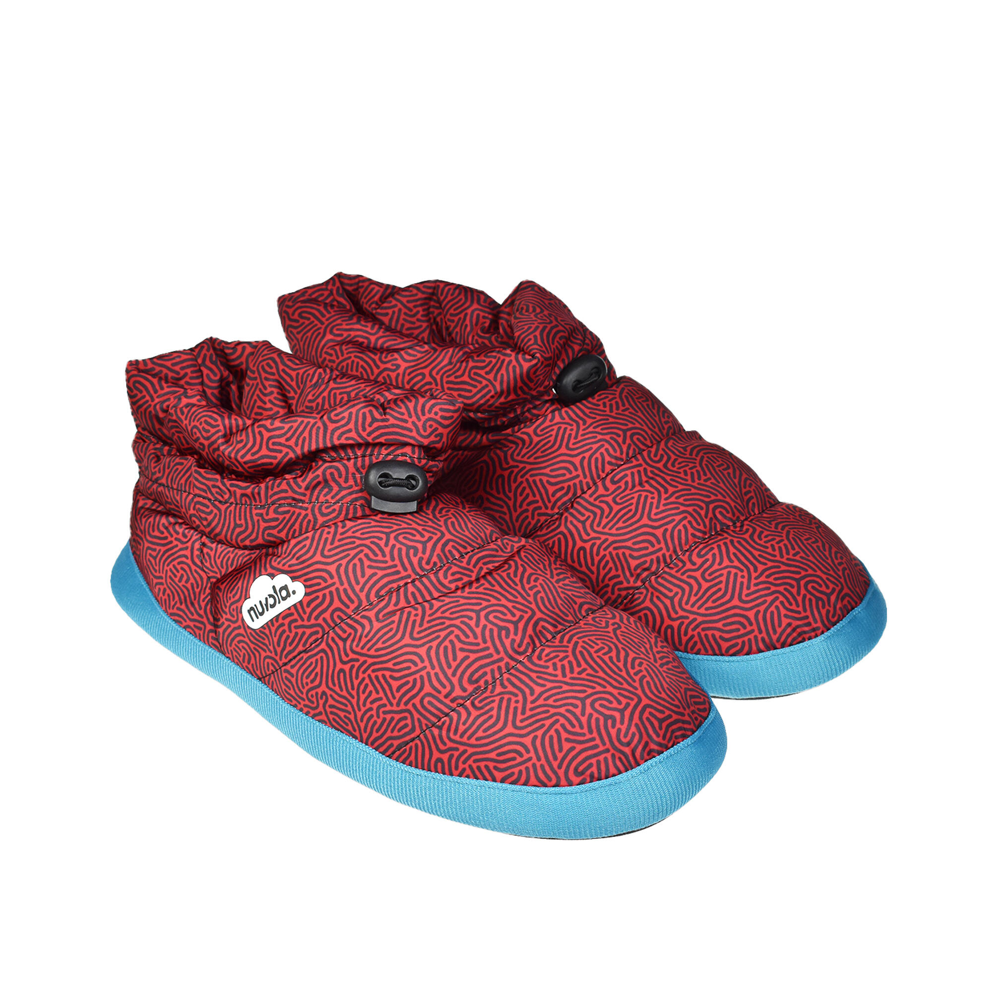 Chaussons unisex Nuvola de couleur rouge avec semelle en gomme 2/6