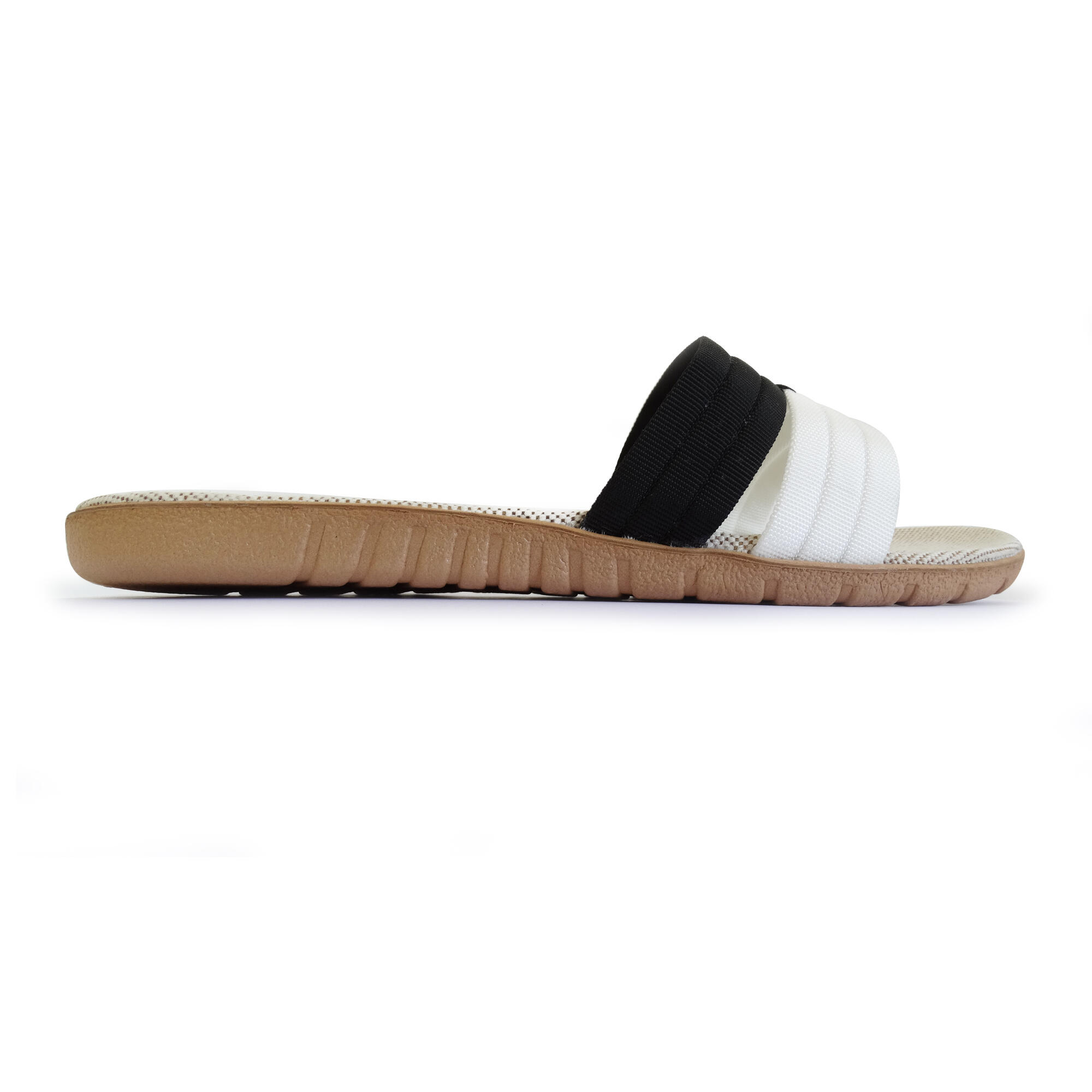 Sandales pour femme Brasileras de couleur noir et blanc semelle en gomme 2/5
