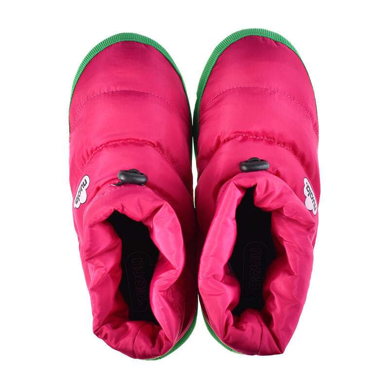 Chaussons unisex Nuvola de couleur fushia avec semelle en caoutchouc