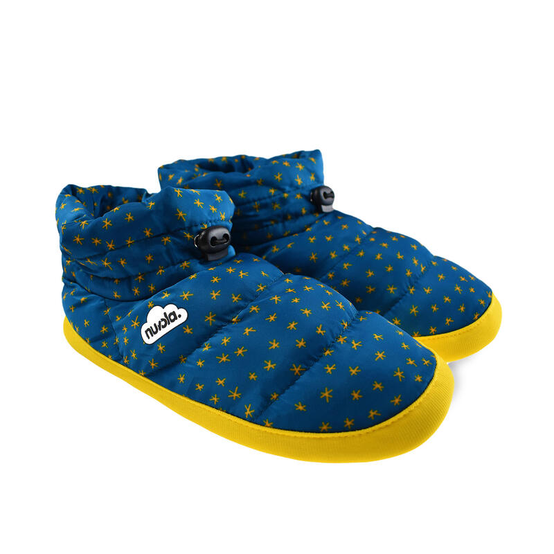 Chaussons unisex Nuvola de couleur bleu avec semelle en caoutchouc