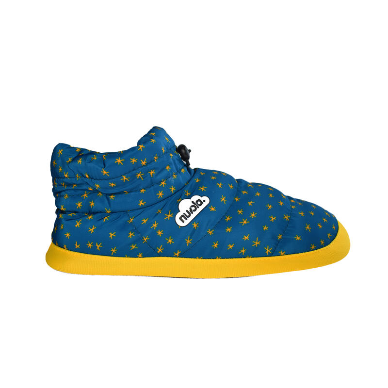 Chaussons unisex Nuvola de couleur bleu avec semelle en caoutchouc