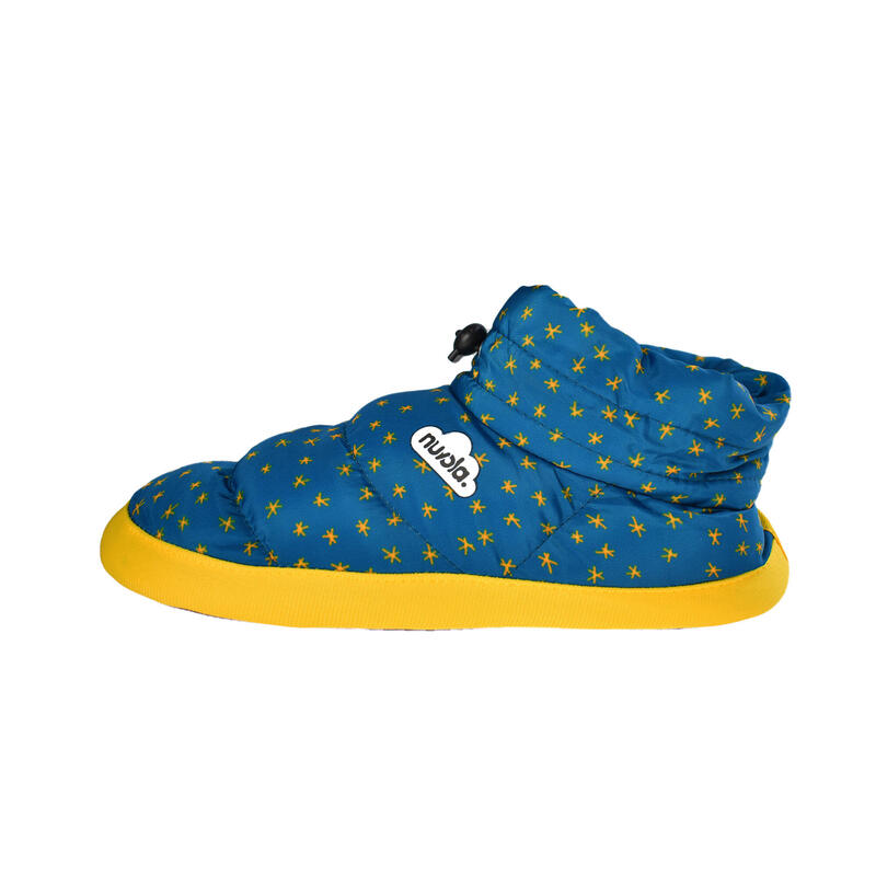 Chaussons unisex Nuvola de couleur bleu avec semelle en caoutchouc