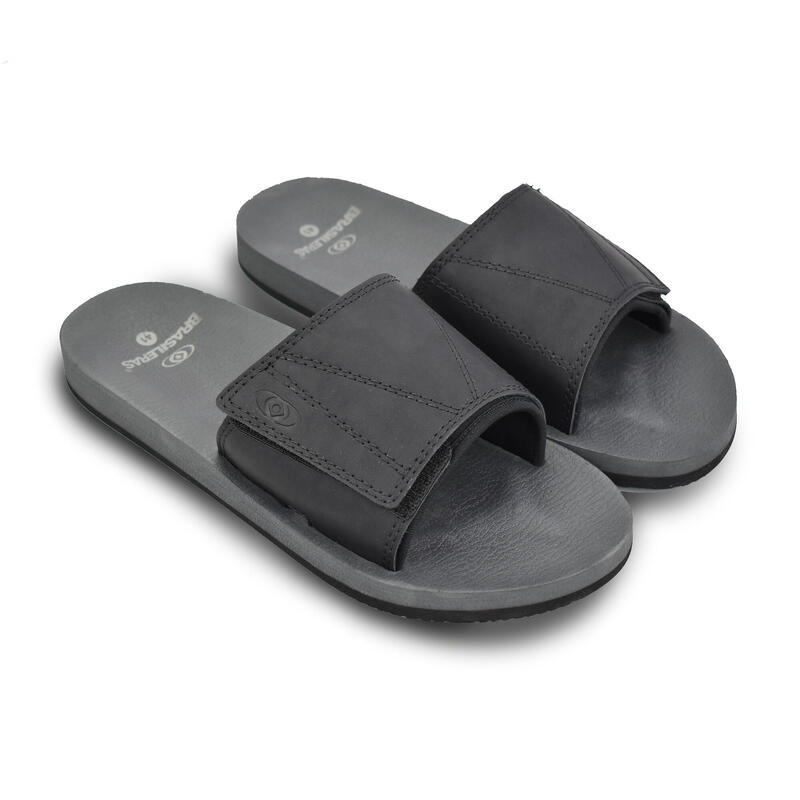 Herren Strand Flip Flops BRASILERAS in schwarz mit Gummisohle