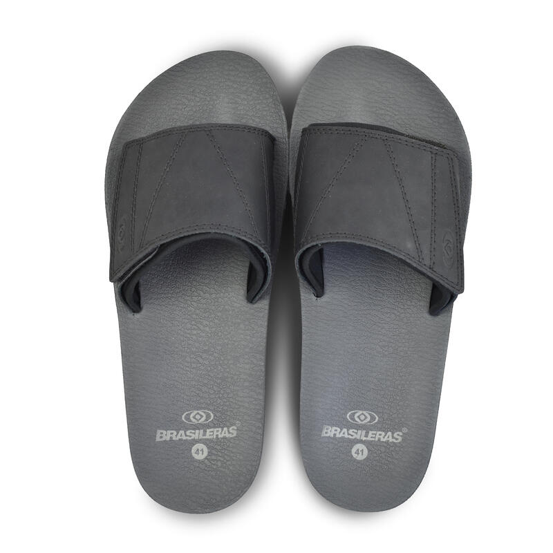 Herren Strand Flip Flops BRASILERAS in schwarz mit Gummisohle