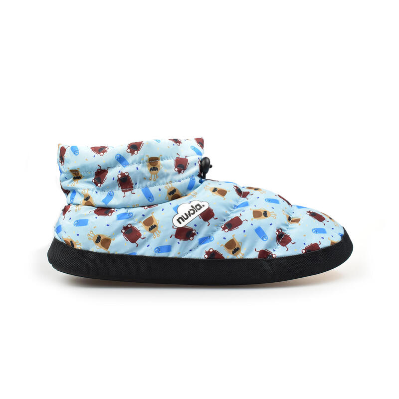 Chaussons unisex Nuvola de couleur bleu ciel avec semelle en caoutchouc