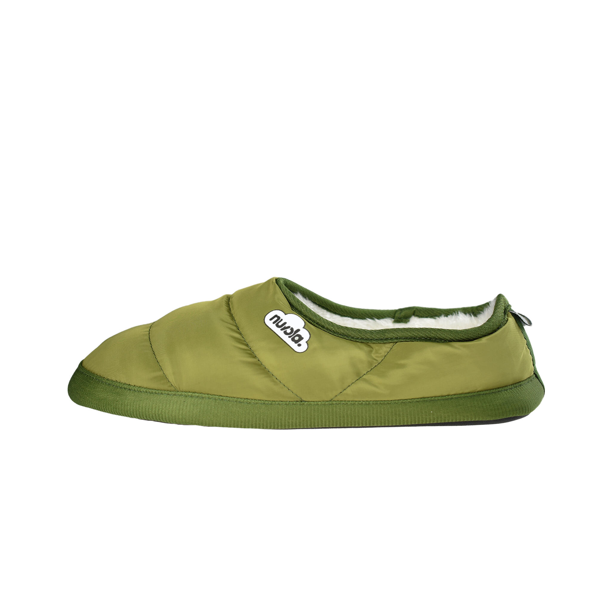 Chaussons unisex Nuvola de couleur vert militaire avec semelle en