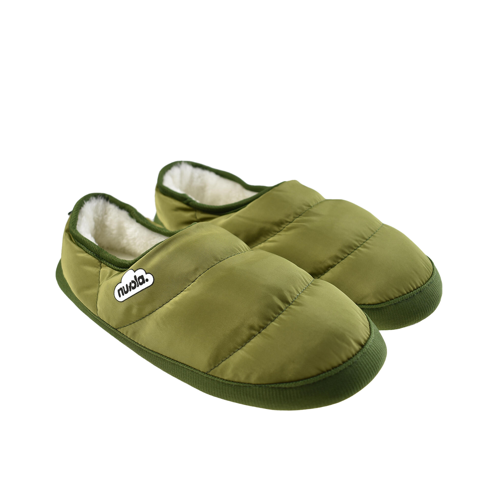 Pantuflas Nuvola Verde Militar Acolchadas suela goma 2/6