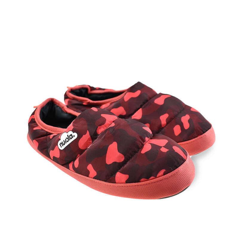 Pantofole unisex Nuvola in rosso con suola in gomma