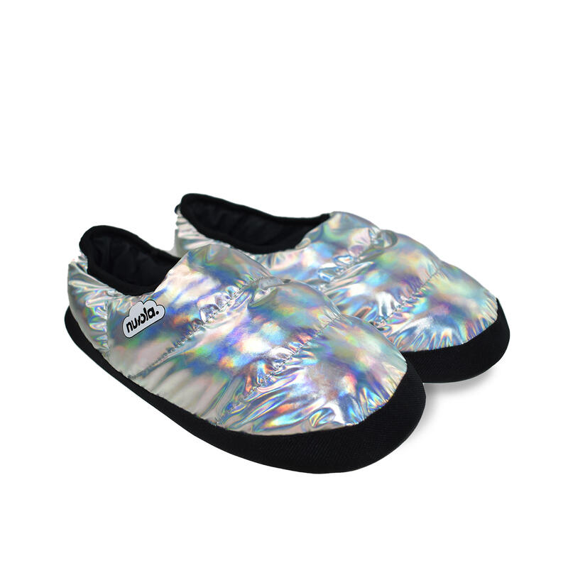 Chaussons unisex Nuvola de couleur iridescente avec semelle en caoutchouc