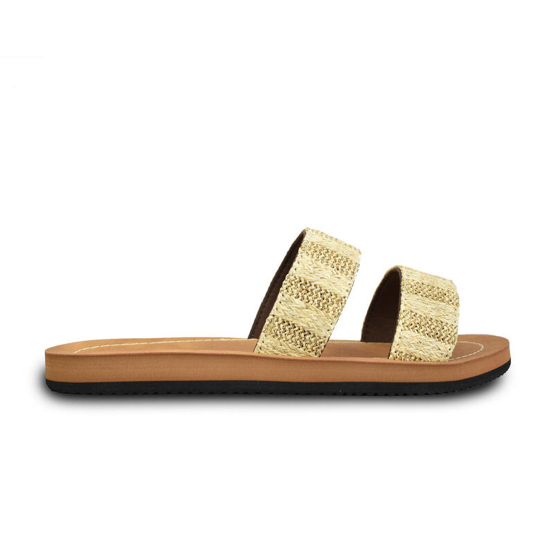 BRASILERAS Damen Strand Flip Flop in beige Gummisohle