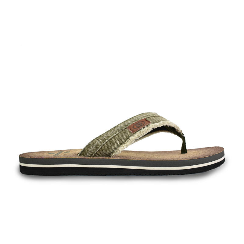 Herren Strand Flip Flops BRASILERAS in grüner Farbe Gummisohle