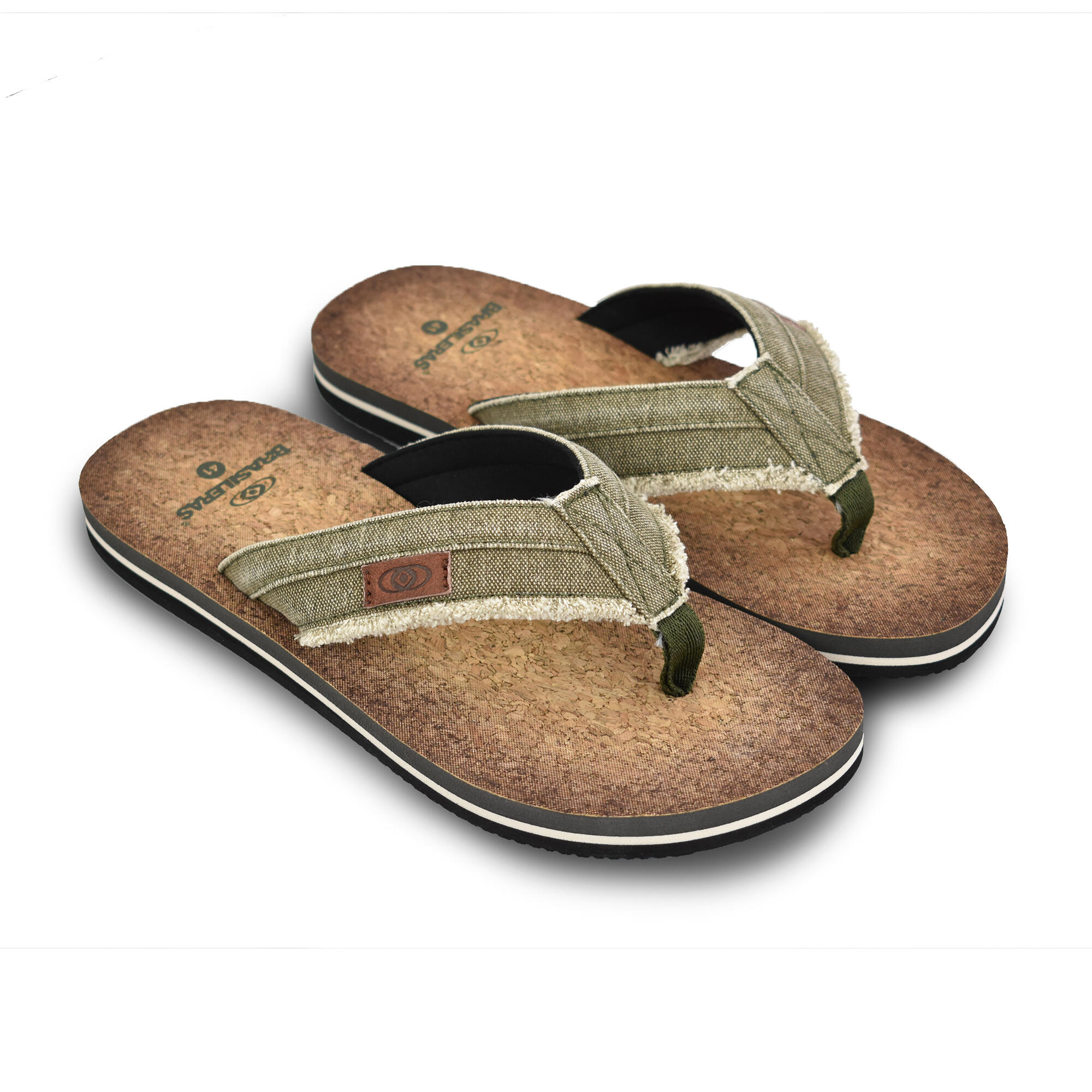 BRASILERAS Herenstrandslippers Brasileras groene rubberen zolen