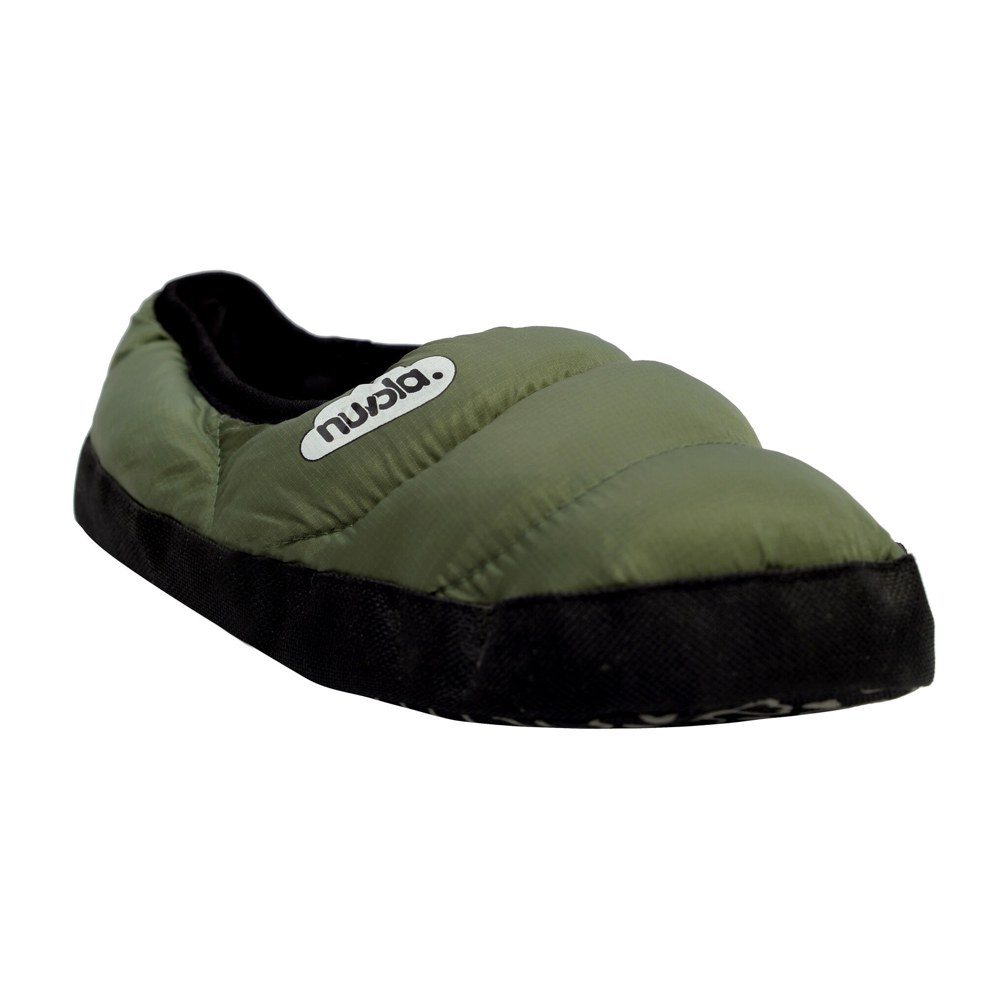 Pantuflas Nuvola Verde Militar Acolchadas Con Suela Textil 2/4