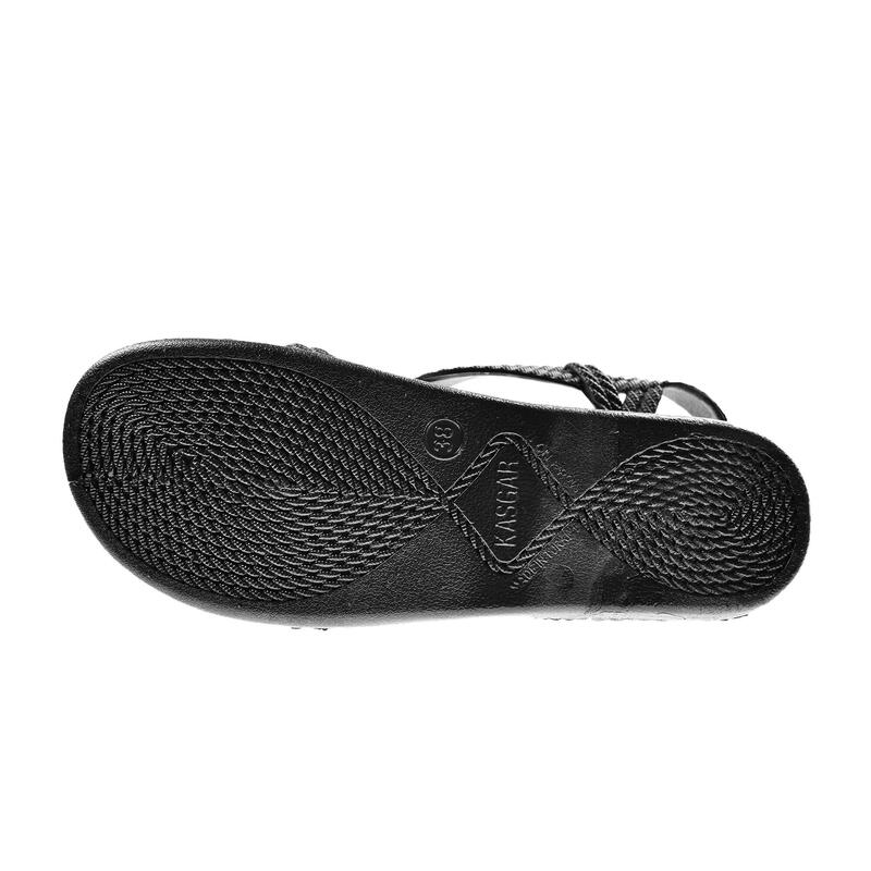 Unisex Strand Flip Flops BRASILERAS in schwarz mit Gummisohle