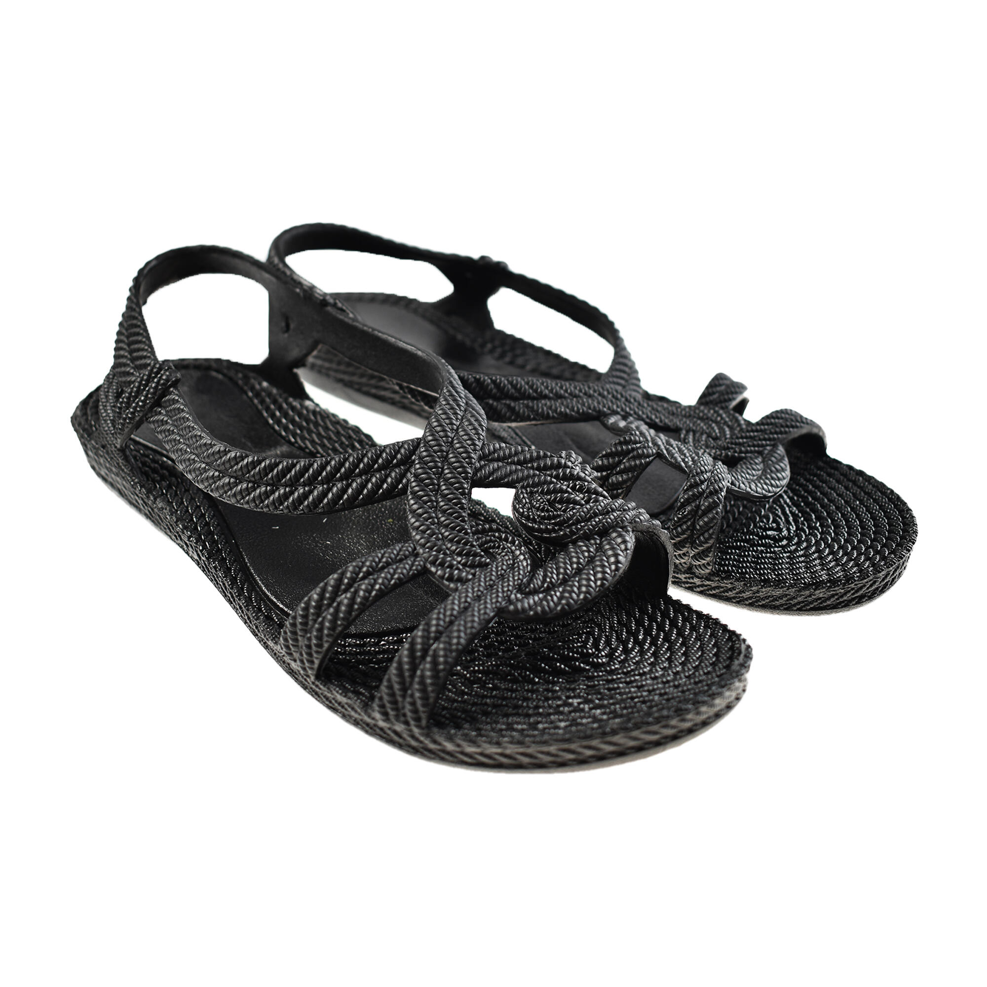 BRASILERAS Unisex strandslippers in zwart met rubberen zolen