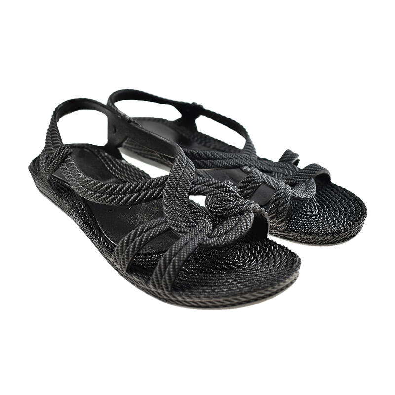 Tongs unisex Brasileras de couleur noir avec semelle en gomme